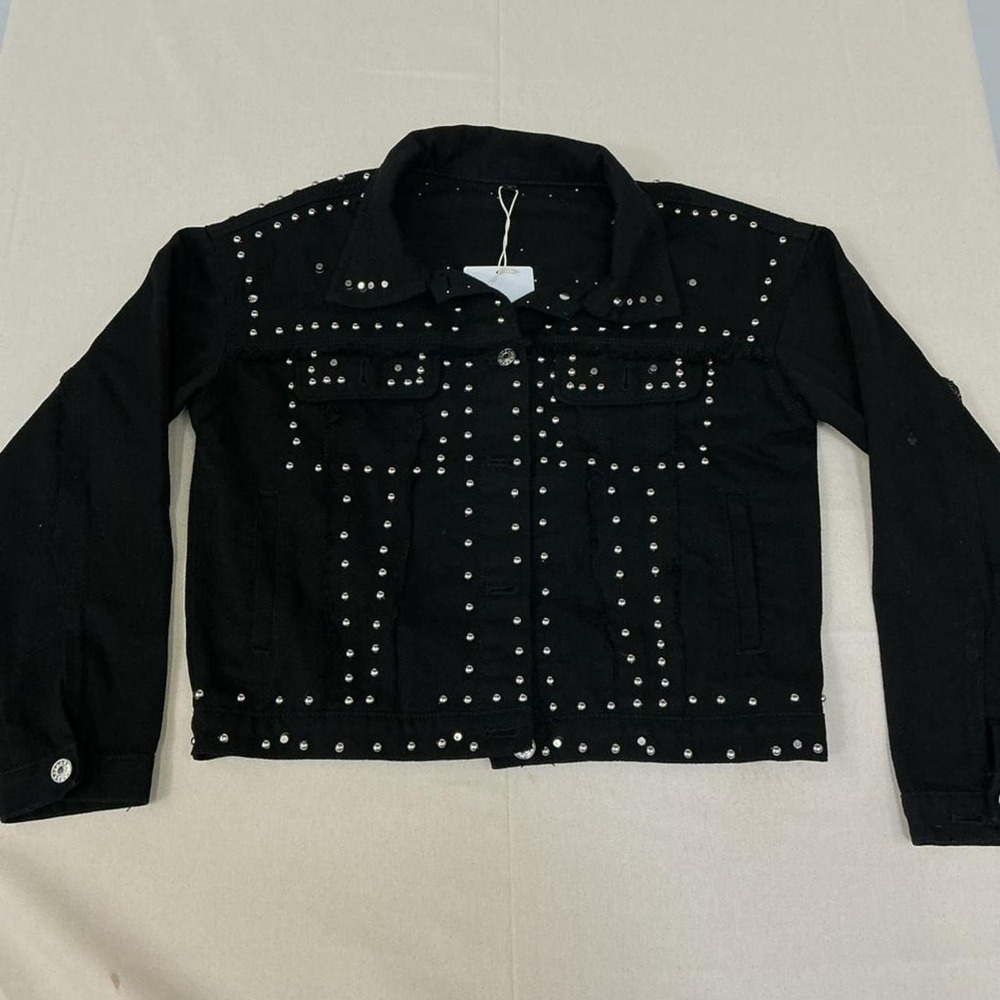 Black studded cropped jacket